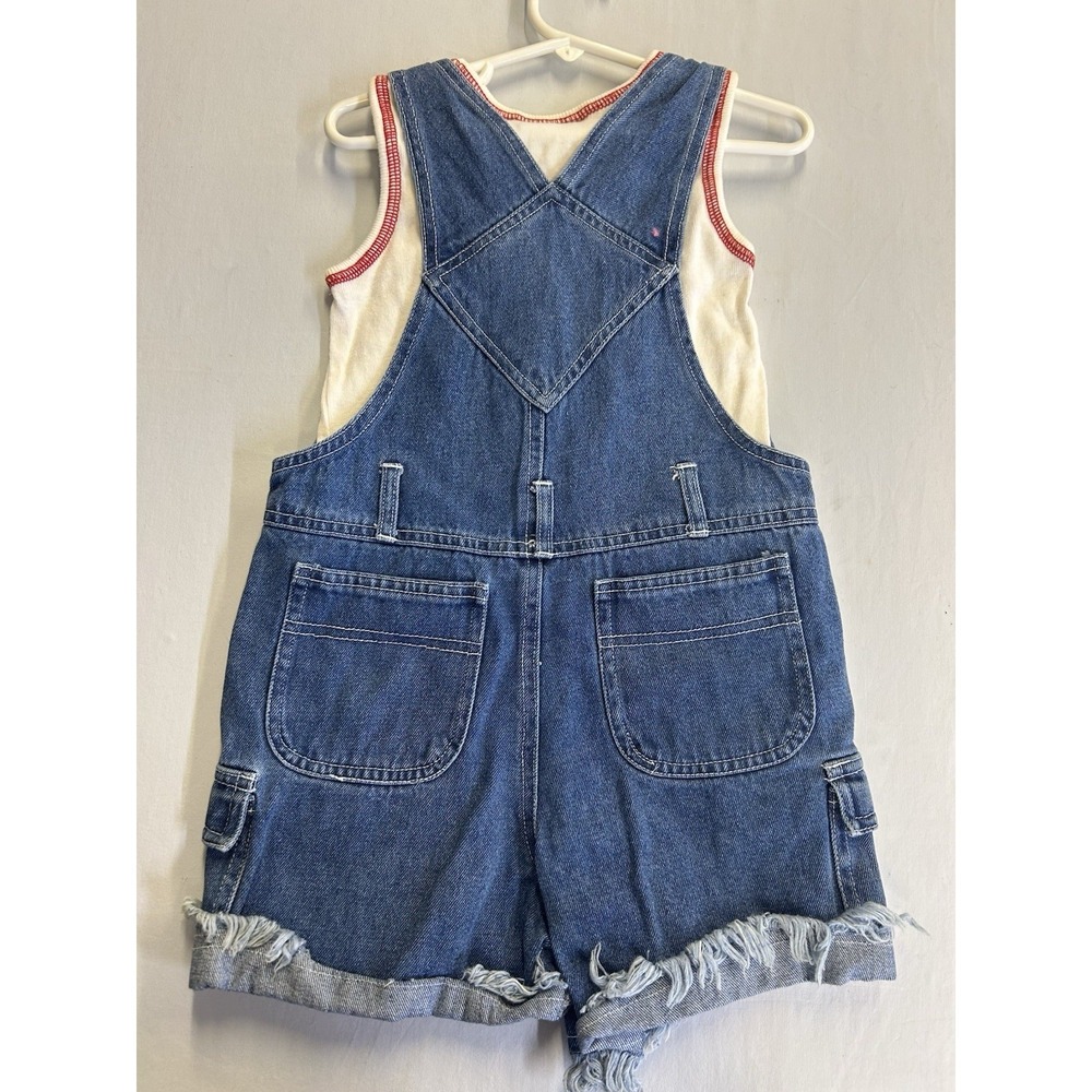 Vintage Girls Faded Glory 2 Pc Set Overalls & Tank Top Size 4/5 - Picture 2 of 4